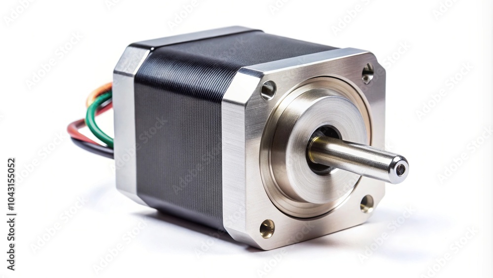 Electric stepping motor isolated on white background Electric stepping motor isolated on white background