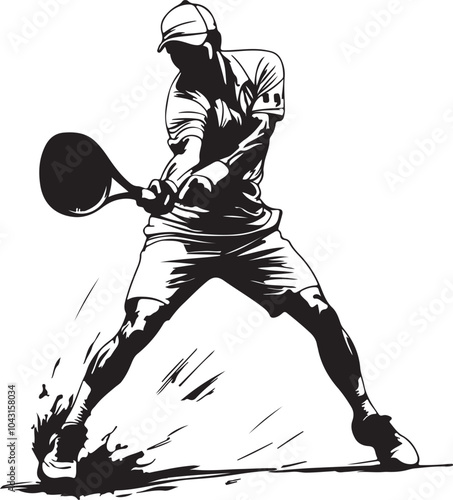 vector of a tennis player