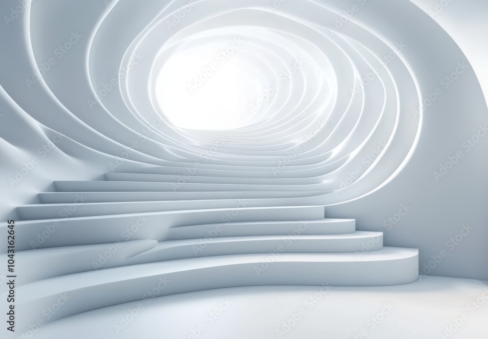 Fototapeta premium Abstract White Tunnel.