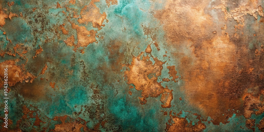 Grunge copper texture with metallic backgrounds from above Grunge copper texture with metallic backgrounds from above