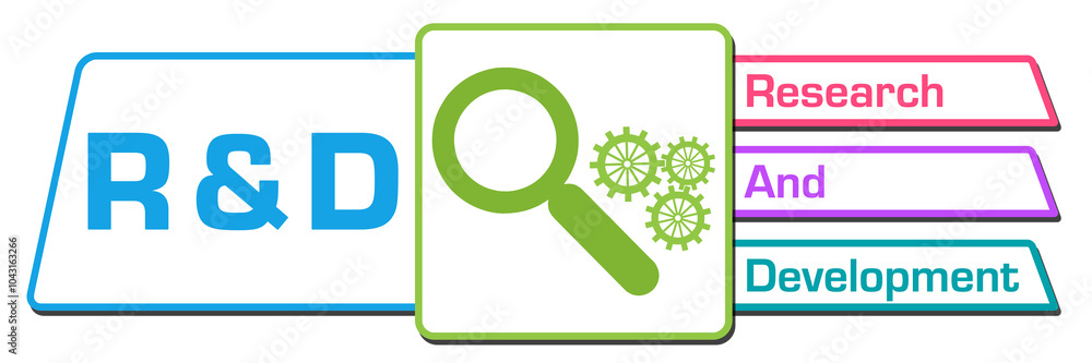 R And D - Research And Development Colorful Rounded Squares Symbol Horizontal R And D - Research And Development Colorful Rounded Squares Symbol Horizontal