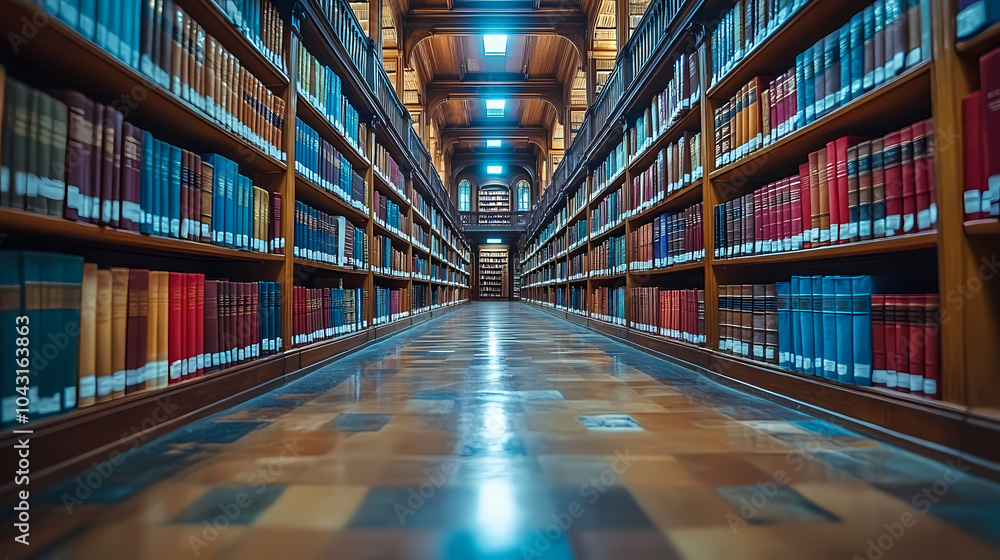 Blurred bookshelf background.Bookshelf in Library with antique books. 3d rendering. Blurred bookshelf background.Bookshelf in Library with antique books. 3d rendering.