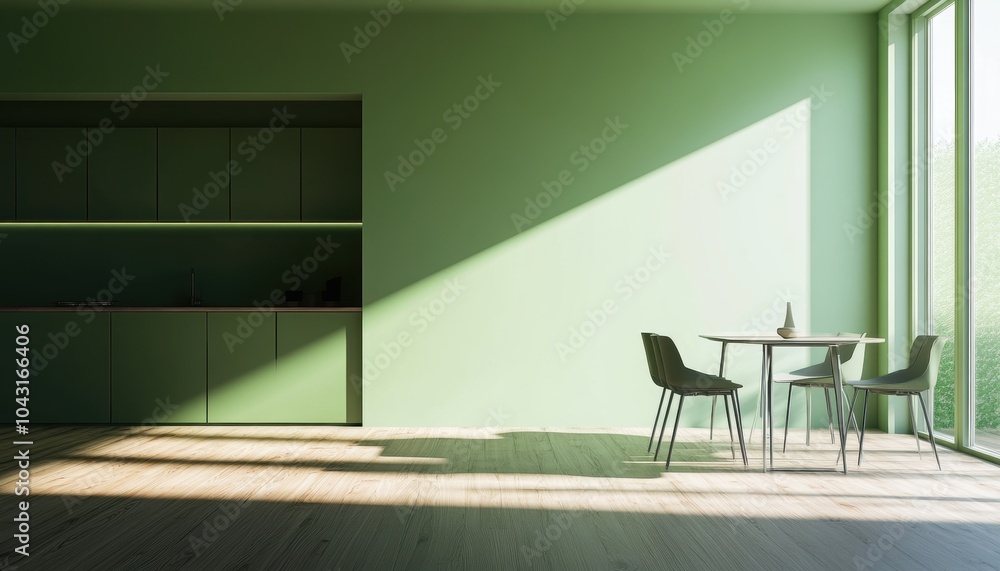 Fototapeta premium Modern Green Kitchen.