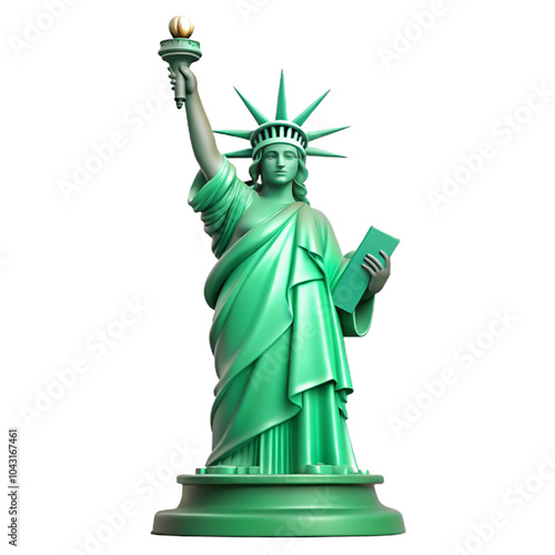  full Statue of Liberty   3d cartoon style illustration
