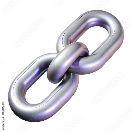 chain assembly connected metal link long line 3d cartoon style illustration