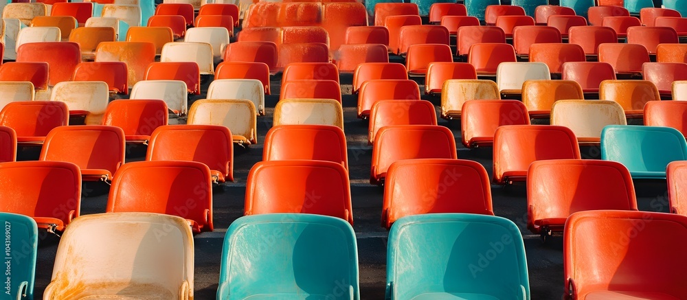 Naklejka premium Vibrant Spectator Seats Celebrating a Victorious Event