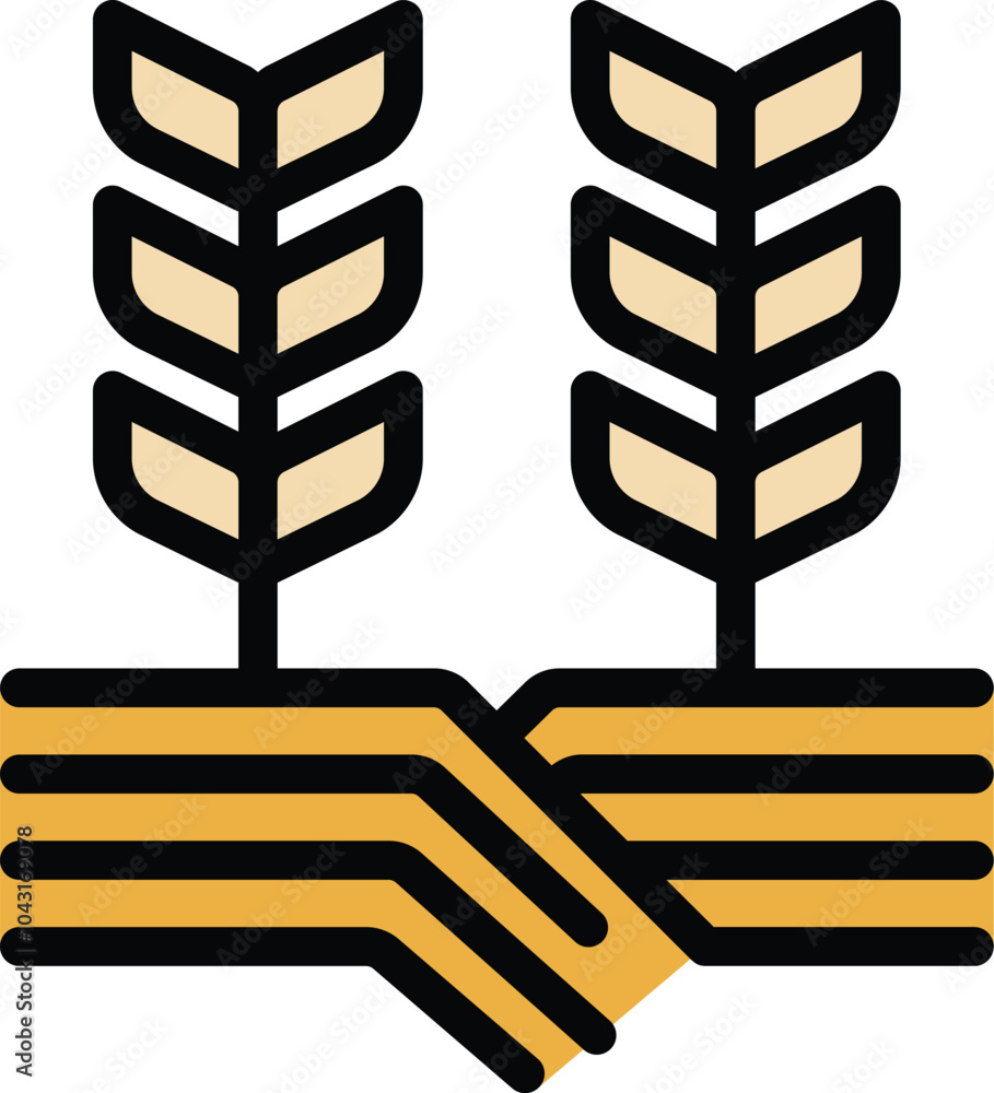 This filled outline style icon represents the concept of agriculture This filled outline style icon represents the concept of agriculture