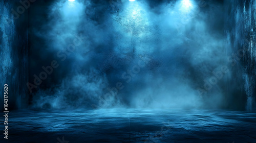 Blue Smoke and Light Abstract Background