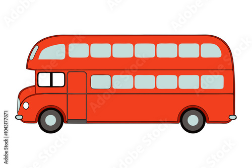 Double-Decker Bus | isolated vector silhouette illustration on white background