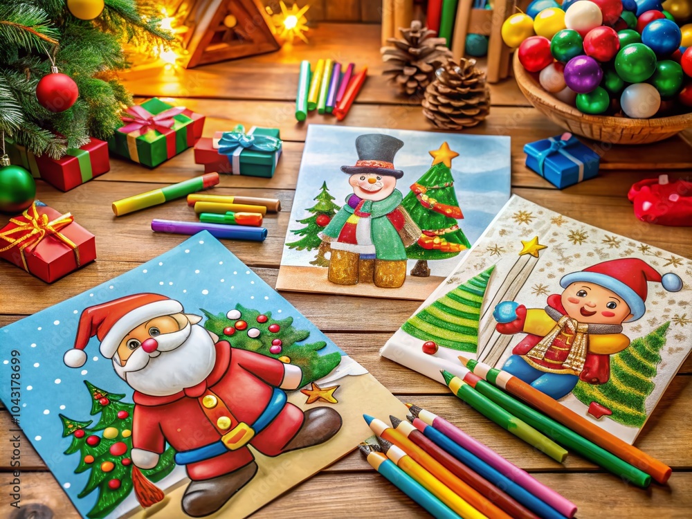 Fototapeta premium Christmas Coloring Pages Printable for Kids - Fun Holiday Activities