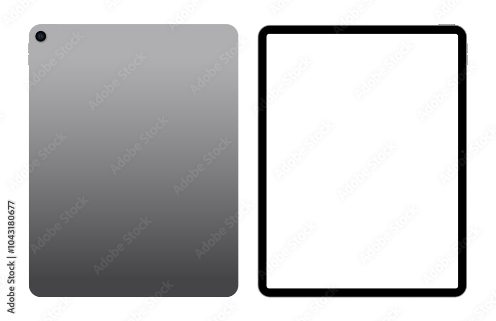 Tablet PC with blank screen on transparent background. Realistic vector illustration, for graphic and web design Tablet PC with blank screen on transparent background. Realistic vector illustration, for graphic and web design