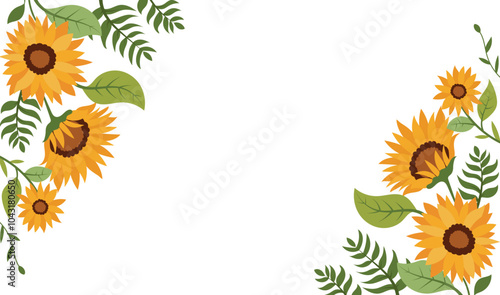 sun flower hand drawn illustration