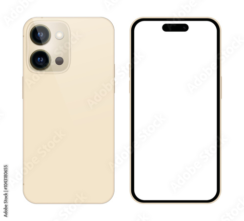 Smart Phone with blank screen on transparent background. Realistic vector illustration, for graphic and web design