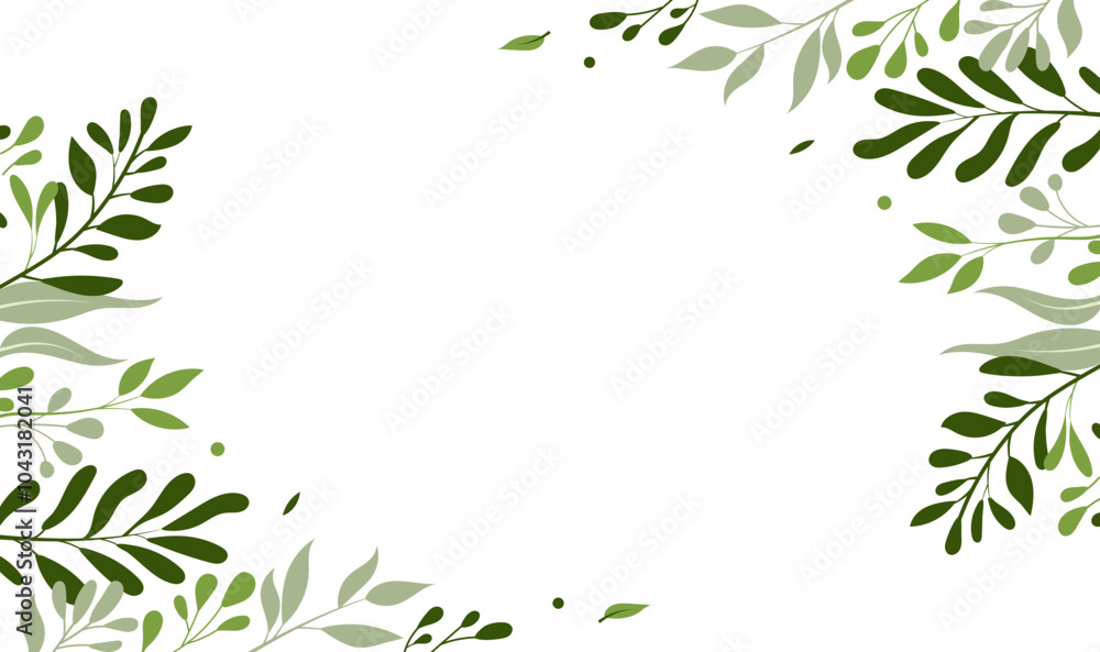 green leaves frame green leaves frame