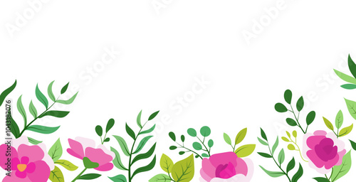 spring flowers border illustration