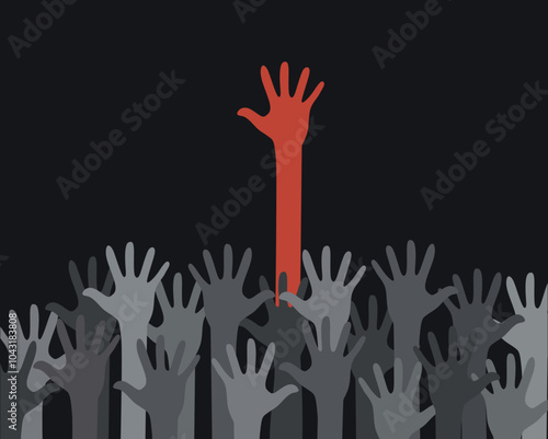 Red hands raised