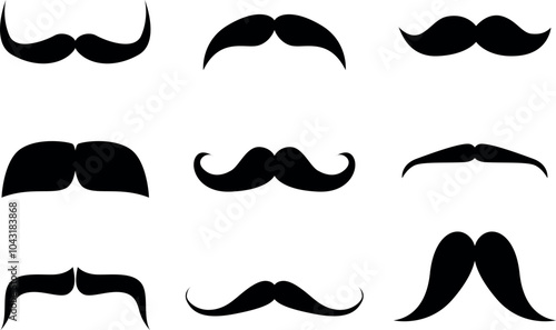 Black mustaches set