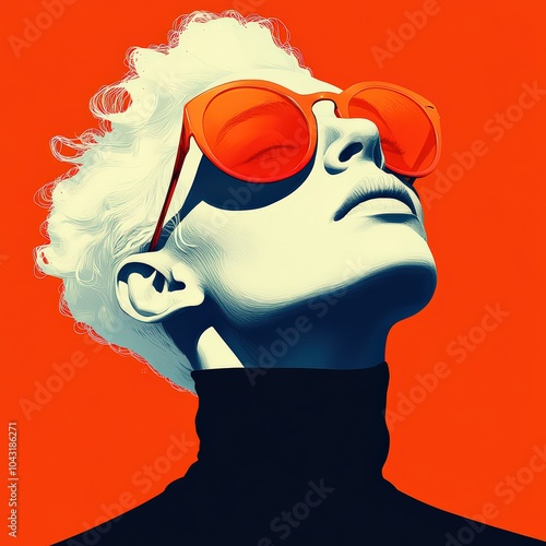 Vector character of a person with albinism wearing sunglasses for sun protection