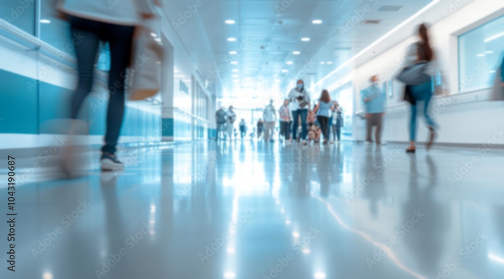 A blurred background of a busy hospital corridor with figures and medical staff walking in the distance, creating an atmosphere of care for patients. A blurred background of a busy hospital corridor with figures and medical staff walking in the distance, creating an atmosphere of care for patients.