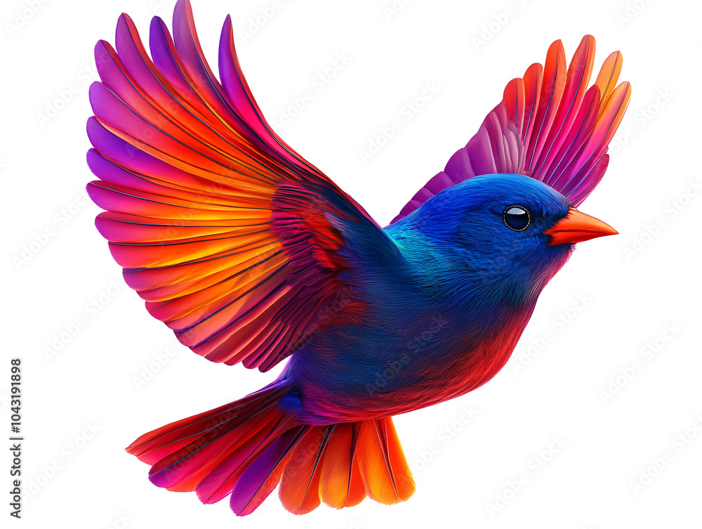 a colorful bird with wings spread a colorful bird with wings spread