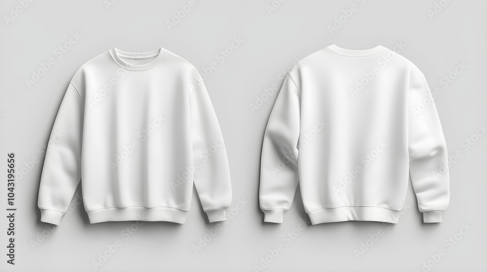 Blank Sweatshirt Mockup, Front and Rear Views Blank Sweatshirt Mockup, Front and Rear Views