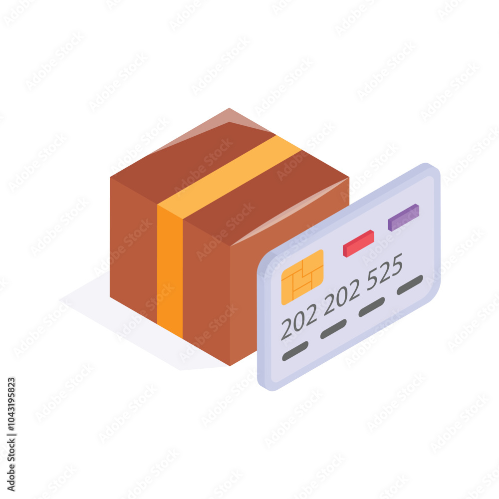 Well designed isometric icon of card payment in modern style Well designed isometric icon of card payment in modern style