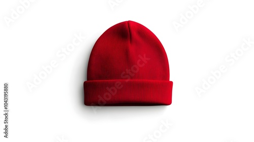 Red Beanie Hat Mockup