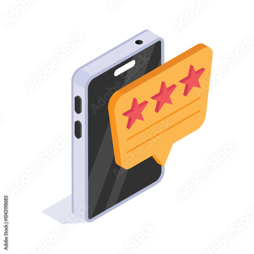 Online rating, product rating isometric icon in trendy style