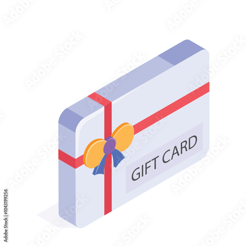 Take a look at this amazing icon of gift card in modern style