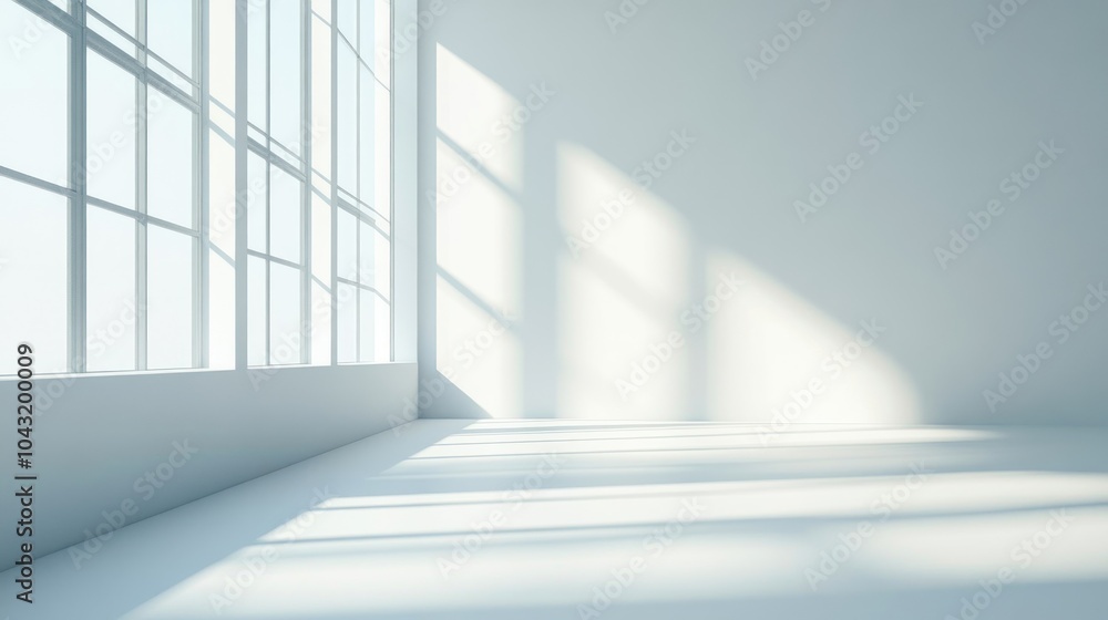 Fototapeta premium Pure white background with soft shadowing and subtle gradients for a clean, minimalistic look