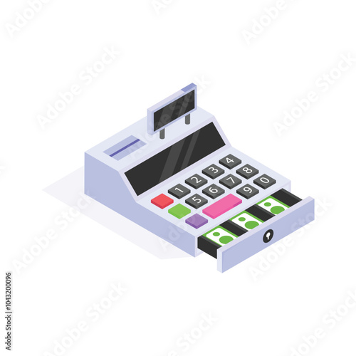 Cash register used for retail checkout or payment processing