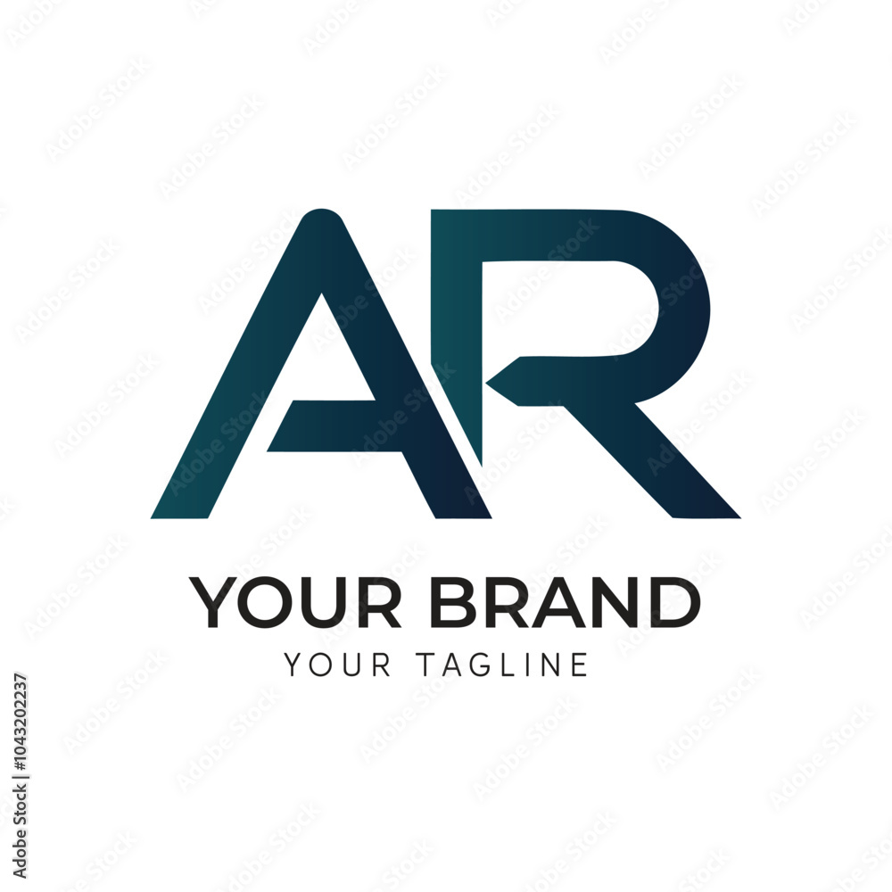 Letter AR abstract gradient logo design Letter AR abstract gradient logo design