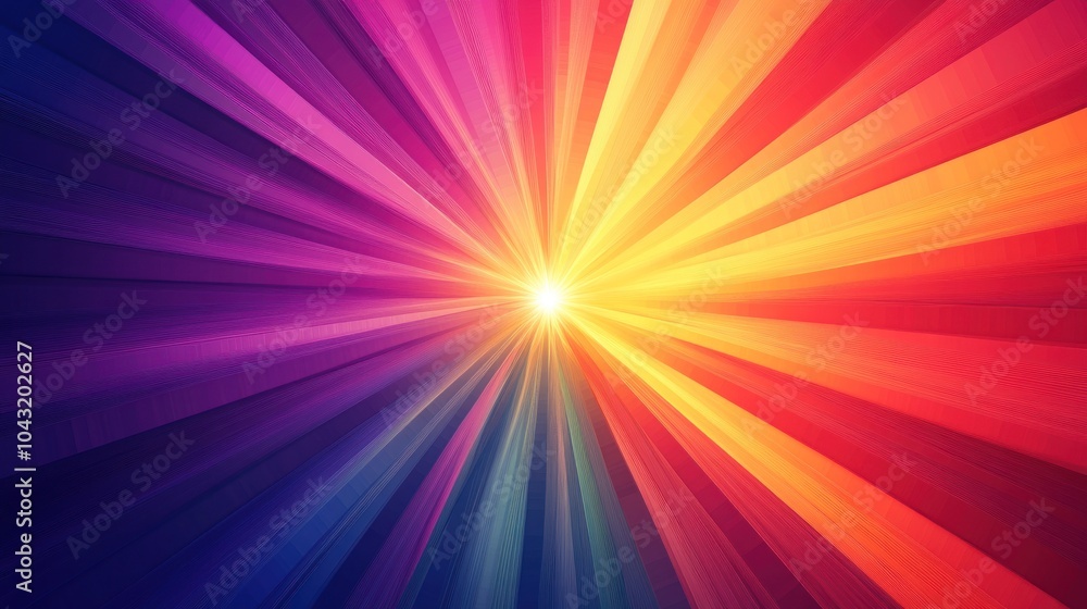 Gradient burst of colors from a central point creating a radial symmetry Gradient burst of colors from a central point creating a radial symmetry