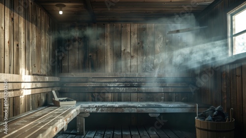 Wallpaper Mural Modern wooden Sauna interior with warm lighting, AI generated image Torontodigital.ca