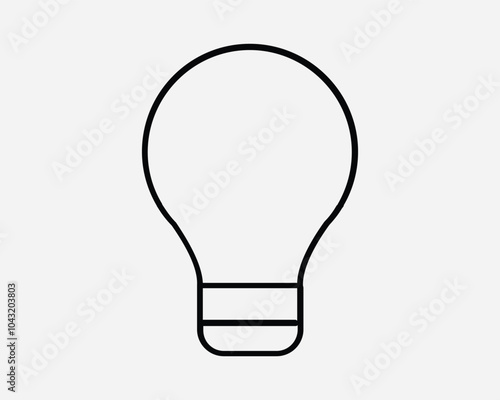 Bulb Light Lightbulb Idea Creativity Innovation Idea Solution Bright Shine Round Screw Traditional Power Sign Icon Shape Line Outline Black White Vector