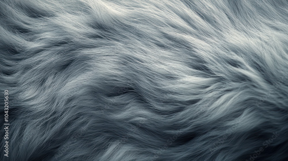 Fototapeta premium Abstract close-up of grey wolf fur, with fine details of the strands and a natural, wild texture