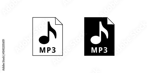 Download MP3 icon Set. MP3 File label Sign. Audio file Format. Flat design vector Element on Transparency Background. Vector Illustration Concept.	