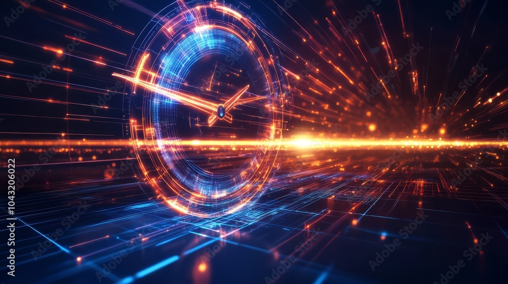 Obraz premium Abstract digital time flow