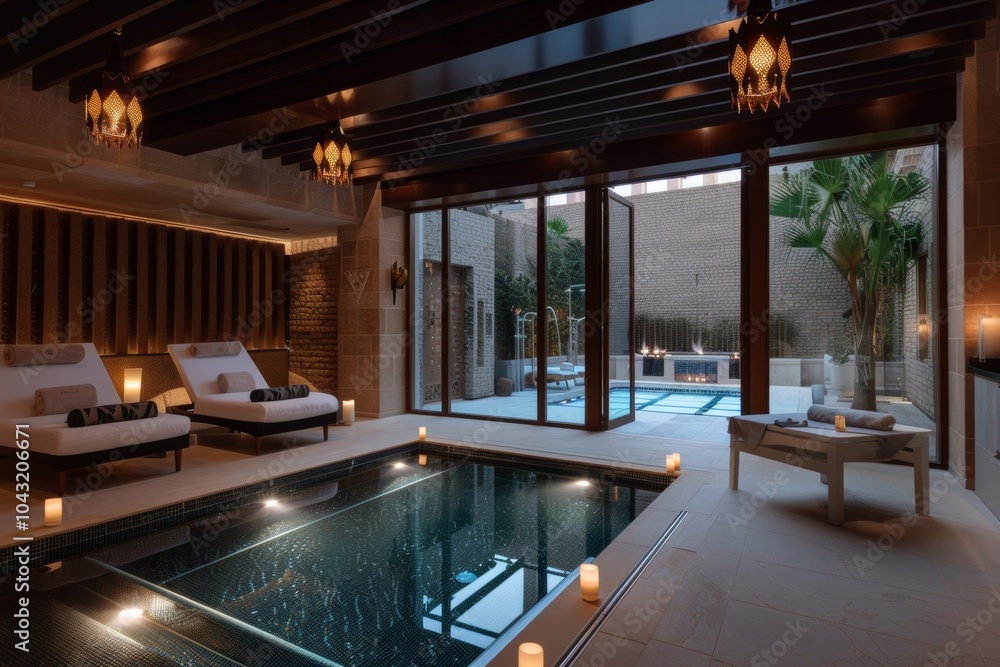Fototapeta premium Indulge in an exclusive spa retreat featuring lavish amenities for the ultimate relaxation experience.