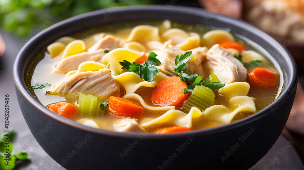 Homemade Chicken Noodle Soup with Carrots and Celery Homemade Chicken Noodle Soup with Carrots and Celery