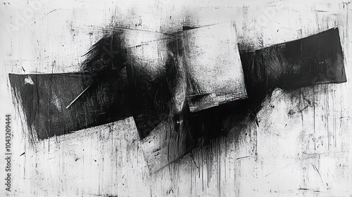 Sketched abstract lines and rough shapes in charcoal on a textured paper background, giving a raw, creative energy