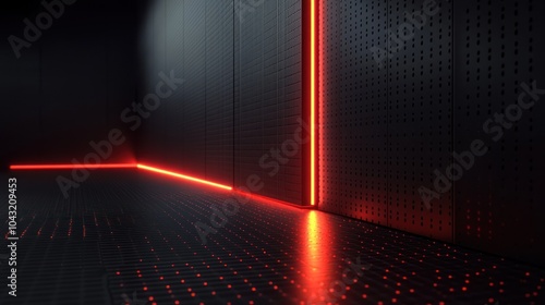 Sleek matte black background with a faint geometric grid and glowing red accents for a futuristic vibe photo