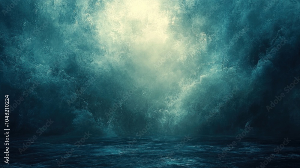 Dark blue fading into light teal with a soft, cloudy effect in the background Dark blue fading into light teal with a soft, cloudy effect in the background