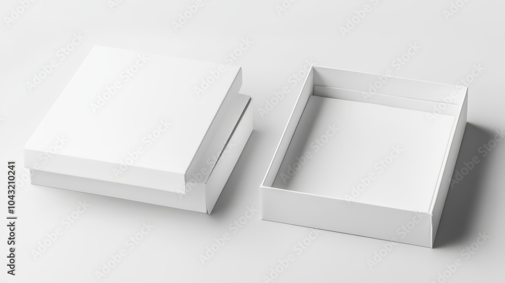 White Paper Box Mockup on Minimalistic Background White Paper Box Mockup on Minimalistic Background