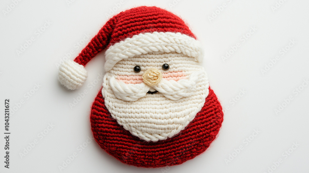 santa claus toy, Santa face, knitting, Christmas knit decoration, smiling Santa claus santa claus toy, Santa face, knitting, Christmas knit decoration, smiling Santa claus