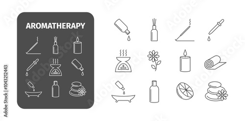 Aromatherapy. Essential Oil line icon. Vector illustration.