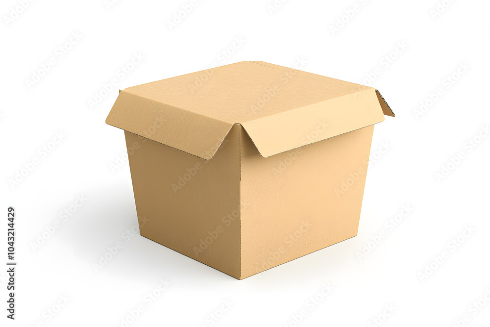 Blank craft box mockup, isolated on white background. Empty cardboard container Blank craft box mockup, isolated on white background. Empty cardboard container