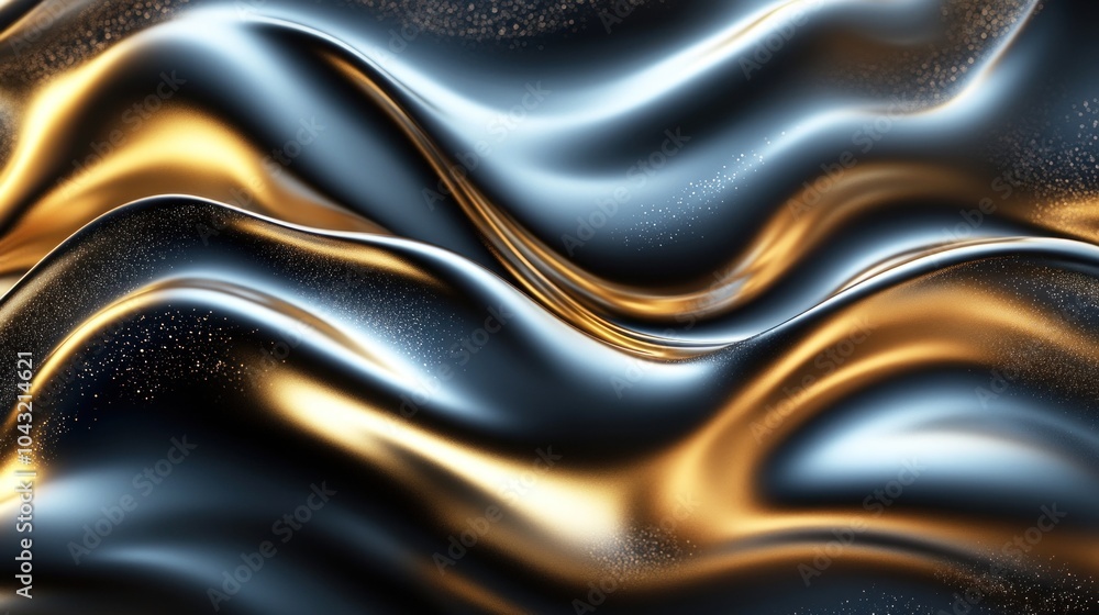 Metallic textures with flowing liquid forms in cool tones Metallic textures with flowing liquid forms in cool tones
