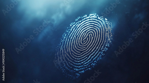 Wallpaper Mural Digital fingerprint on glass surface in soft blue light. Concept of security and identification in technology Torontodigital.ca