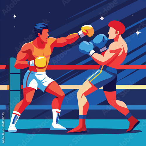 men boxer boxing vector illustration graphic design